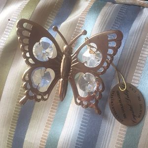 Australian Crystal butterfly gold suction window